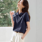 Sweet Youth-boosting Chic Polo Shirt With A Turn-down Collar