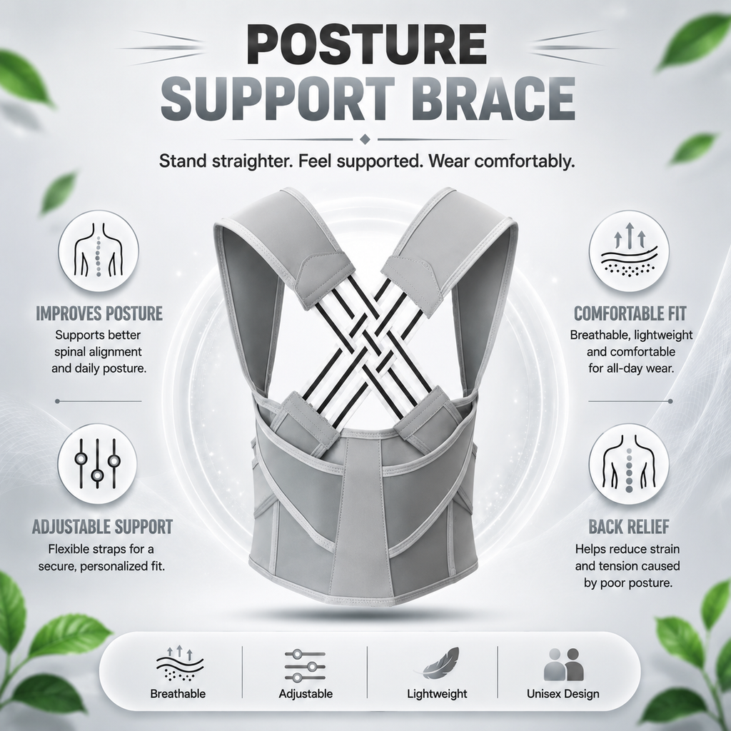 Adjustable Posture Corrector Brace for Daily Back Support - Women & Men